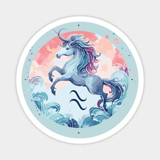 Aquarius Zodiac Watercolor Sign Magnet